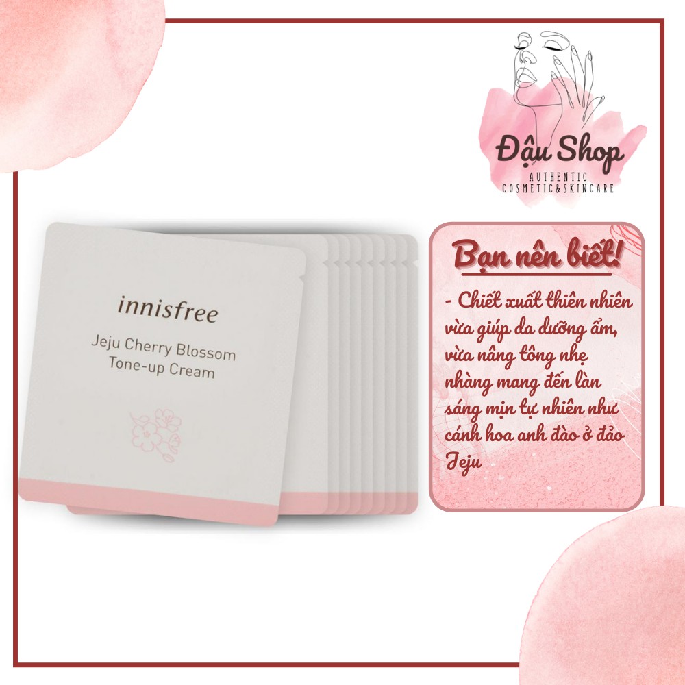 [Sample 1ml] [New 2019] Kem Dưỡng Trắng Da Nâng Tone Tức Thì Innisfree Jeju Cherry Blossom Tone-Up Cream