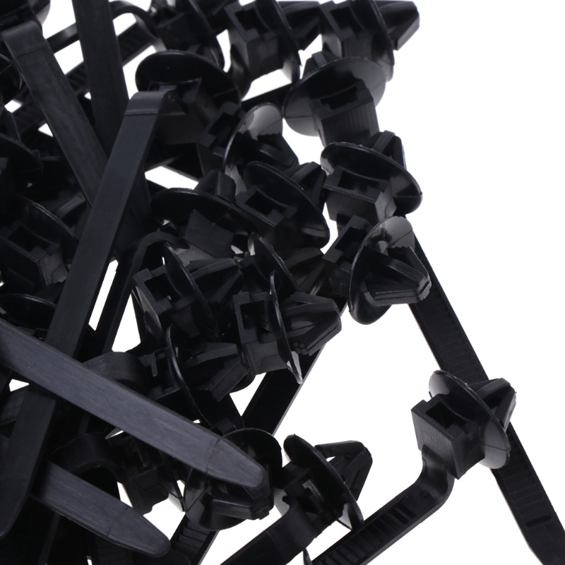 Bộ 50 Kẹp Cố Định Dây Cáp Màu Đen Bằng Nylon Tiện Dụng Cho Xe Hơi