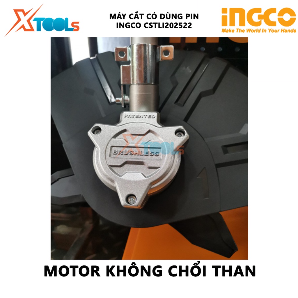 Máy cắt cỏ dùng pin INGCO CSTLI202522 | máy cắt tỉa cỏ (đủ bộ ) điện thế 40V, kèm 2 pin 4.0Ah, 1 sạc đôi nhanh [XTOOLS]