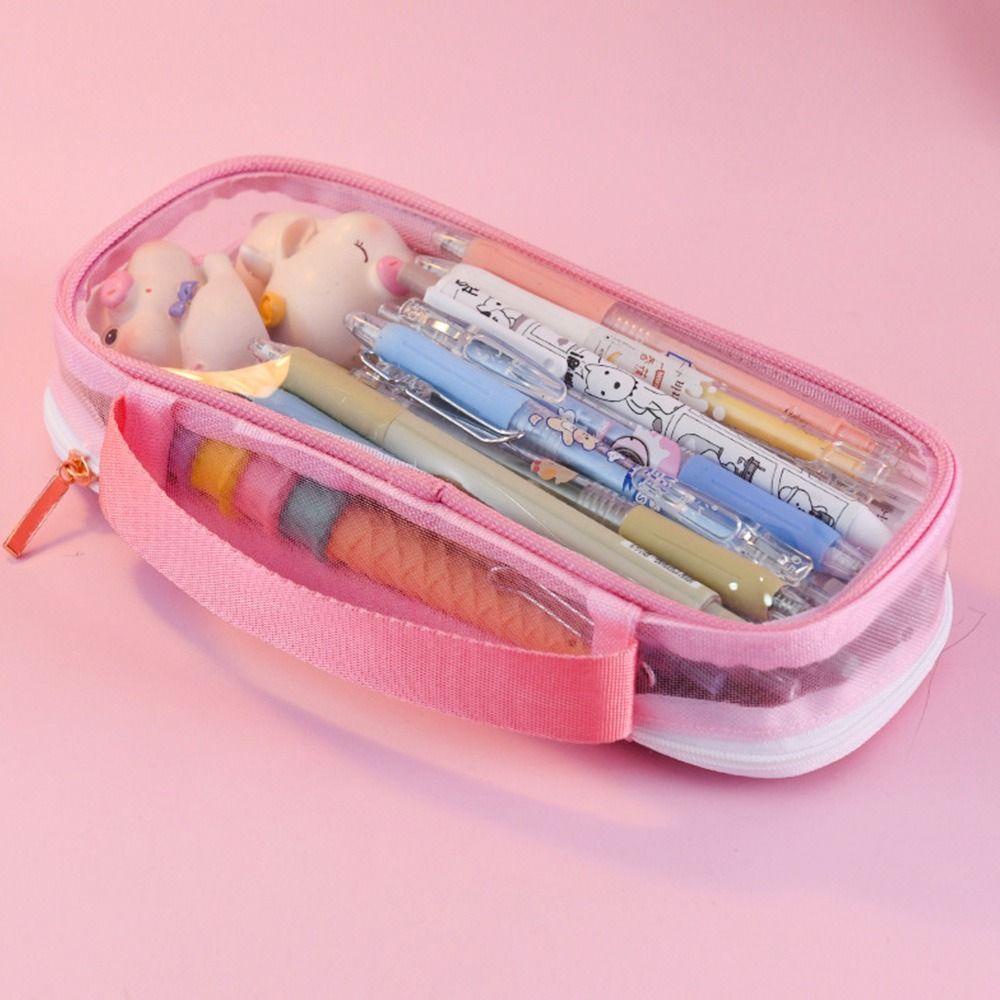 LAKAMIER Túi Đựng Bút Trong Suốt Cỡ Lớn Tiện Dụng Khi Đi Du Lịch Giá Đỡ