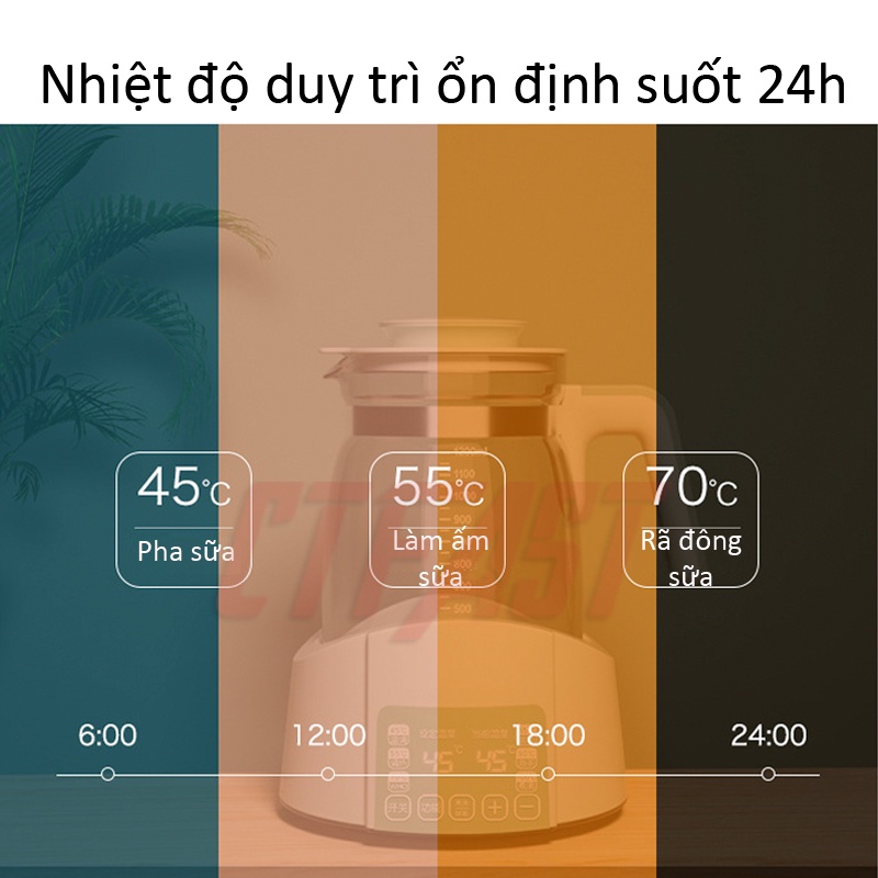 Máy hâm nước pha sữa, pha trà, pha cafe CTFAST - Miusuta (1200ml): Đun nước siêu tốc, tùy chỉnh và giữ nhiệt độ