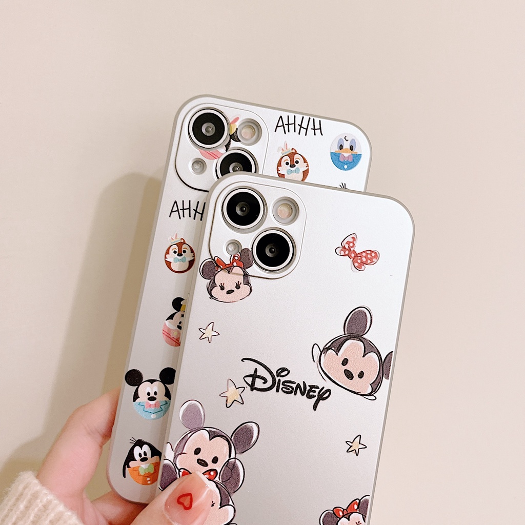 Disney Ốp Điện Thoại Nhám Chống Sốc Chống Vân Tay Hình Mickey Cho IPhone 13 12 11 Pro XR X MAX 8plus