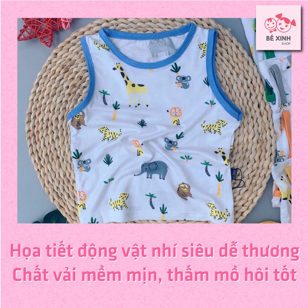 Đồ bộ hè bé gái trai trẻ em bé ba lỗ Kwoo [BST hè] Quần áo cho bé gái BA LỖ sát nách trai đồ ngủ mùa hè thunLạnh ĐỘNGVẬT