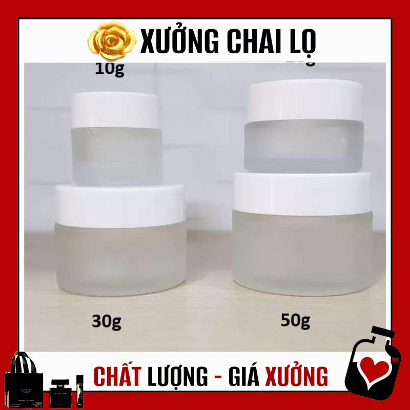 Hủ Đựng Kem ❤ TOP GIÁ RẺ ❤ Hũ chiết mỹ phẩm thủy tinh mờ 5g/10g/15g/20g/30g/50g đựng kem face