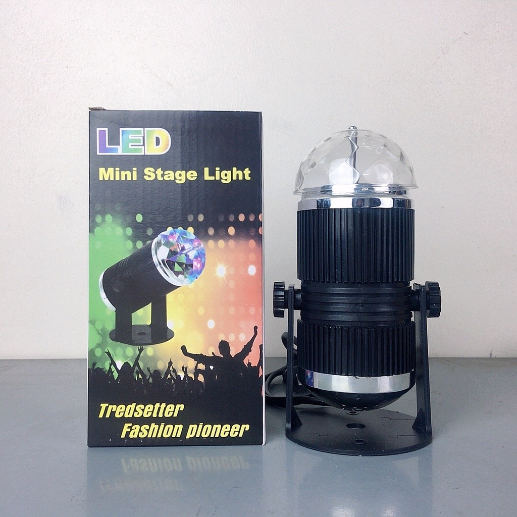 QUẢ CẦU XOAY PHA LÊ 7 MÀU NHẤP NHÁY - ĐÈN CHỚP - ĐÈN NHÁY - KARAOKE - SÂN KHẤU - LED MINI STAGE LIGHT (60)