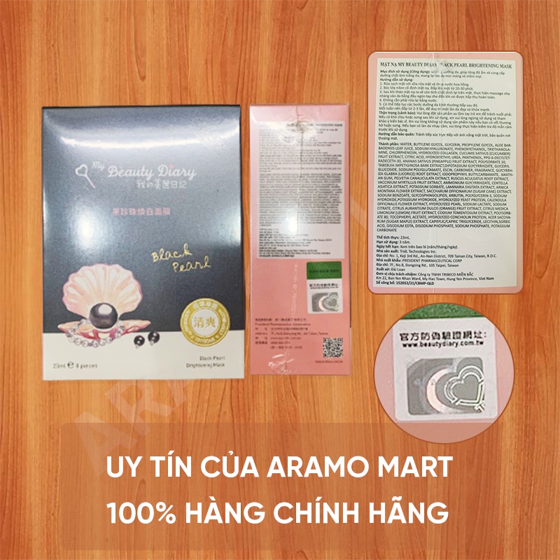 Hộp 8 miếng mặt nạ My Beauty Diary Chính hãng Đài Loan các loại ＊AramoMart＊