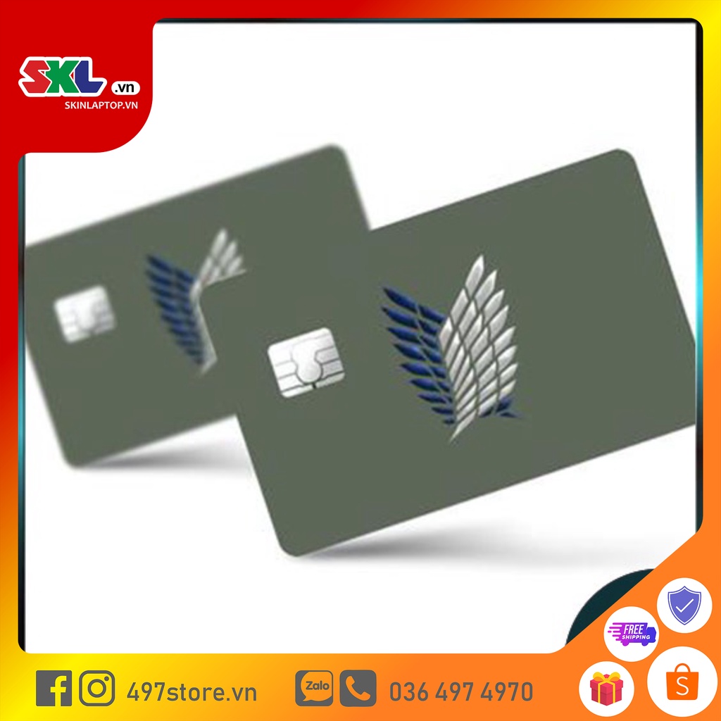 Skin Card Attack On Titan - Miếng Dán ATM, Thẻ Xe, Thẻ Từ, Thẻ Chung Cư,... - Chất Liệu Chống Xước - Chống Nước