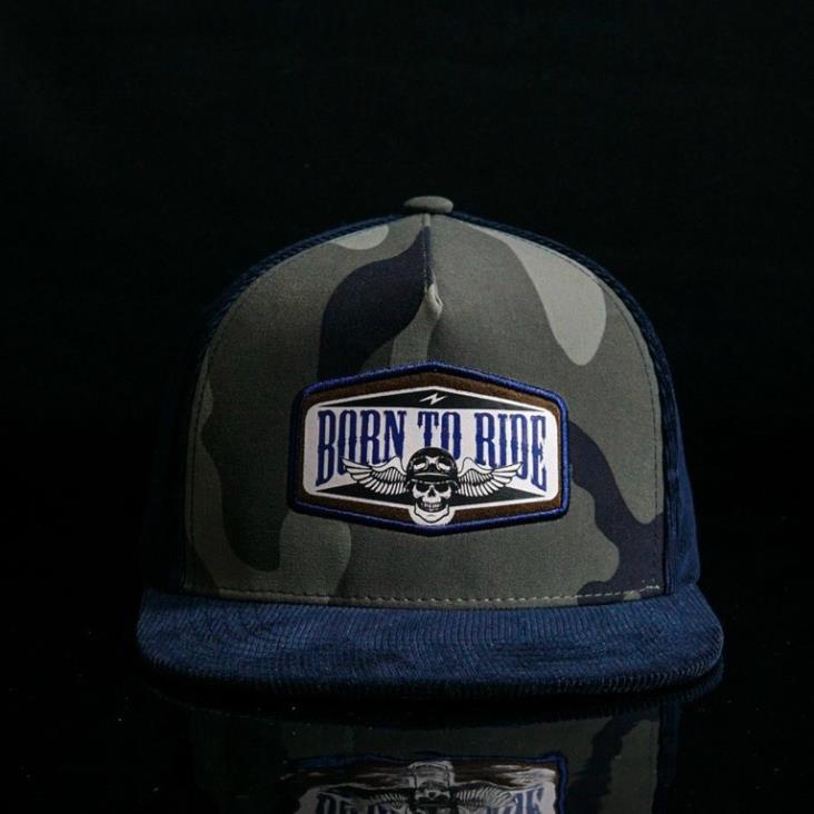 Nón Snapback Harley Davidson Born to Rider vải cotton nhập Hàn Quốc, logo nổi 3D Nón free size ,chuẩn xịn ,chuẩn xịn
