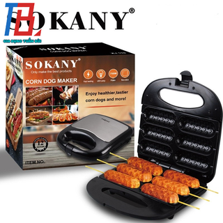 Máy làm bánh xúc xích, nướng bánh xúc xích Sokany / Nikai công suất 750W chống dính