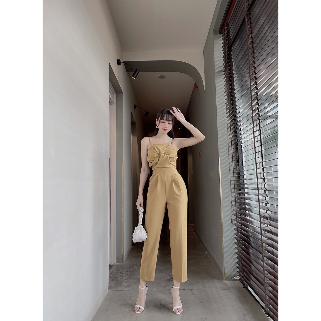 Jumpsuit đồ bay HB thiết kế xoắn nơ ngực, form chuẩn sang trọng J032