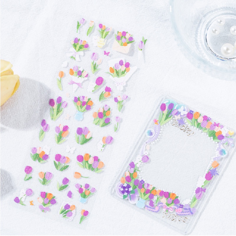 Goo Miếng Dán Trang Trí Hình Hoa Hoạt Hình 8 Kiểu