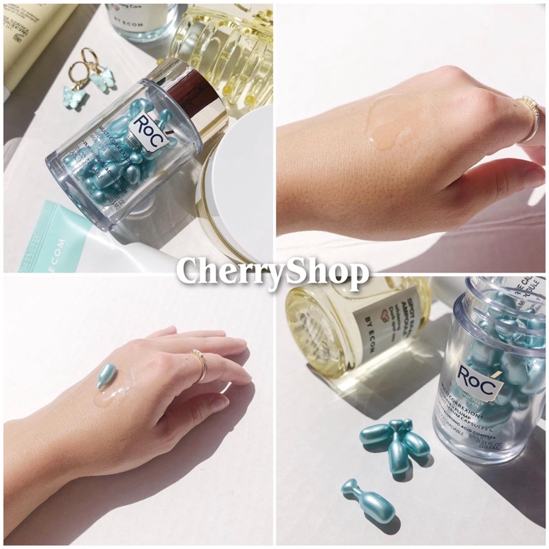 [NEW]Tinh chất làm căng da giảm nếp nhăn Roc Multi Correxion Hydrate &amp; Plump Night Serum Capsules (30 viên)