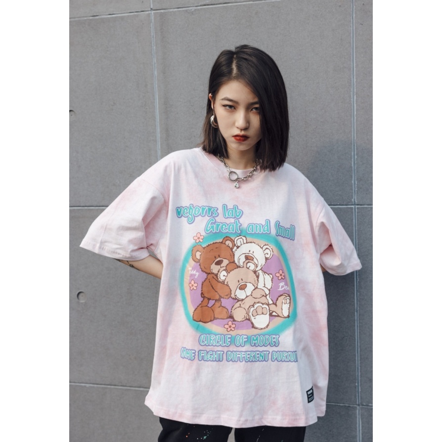 Áo thun tay lỡ MEANSTORE phông cotton Unisex nam nữ tee oversize form rộng pull Ulzzang vải mát - 533 3 gấu great
