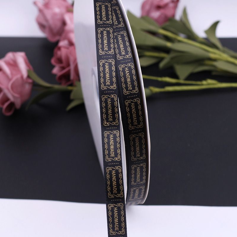 Ruy băng satin 1 mặt có in chữ Handmade
