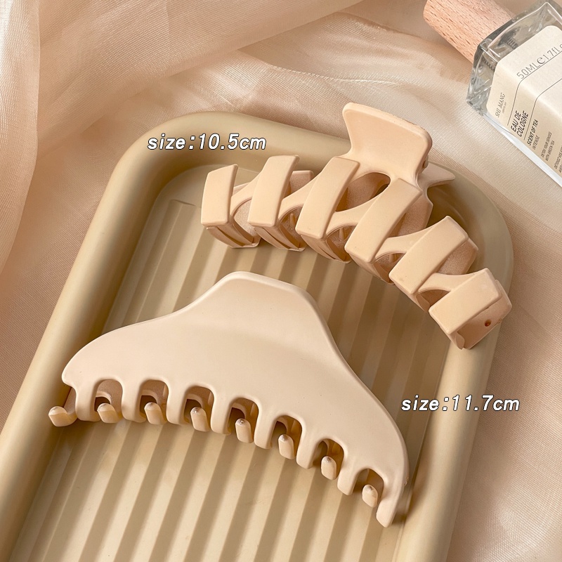 Bộ Kẹp Tóc Càng Cua Lớn Màu Trơn Nhám Phong Cách Vintage Thời Trang Cho Nữ