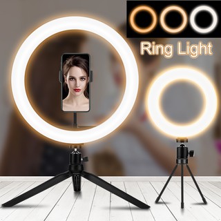 (Free 14CM Tripod)Đèn Led Livestream đèn live 24W 2700-5500K 16/20/26/33CM hỗ trợ chụp ảnh/ livestream/ trang điểm tiện lợi- Loai Cao Cấp