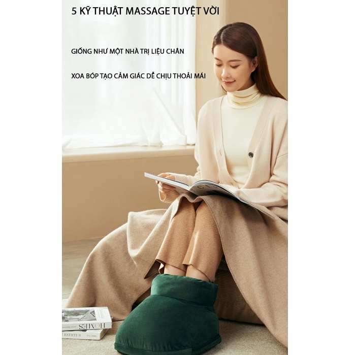 Túi sưởi ấm chân kiêm mát xa chân 5 cấp độ Jisulife NJ01 - Túi ủ chân đa năng 2 trong 1 massage lòng bàn chân