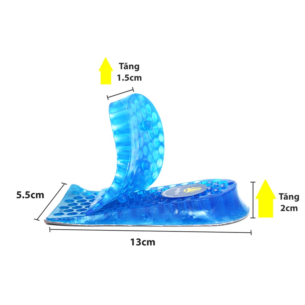 Lót độn đế silicone tổ ong 2 lớp tăng 3.5cm chiều cao - buybox - BBPK43