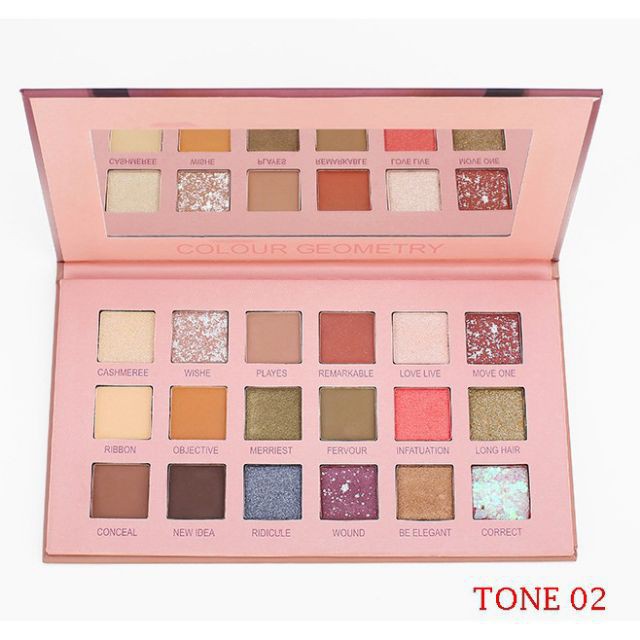 Bảng phấn mắt nhũ 18 ô lấp lánh phấn mắt trang điểm bảng màu hồng cam makeup siêu xinh ZENTOP