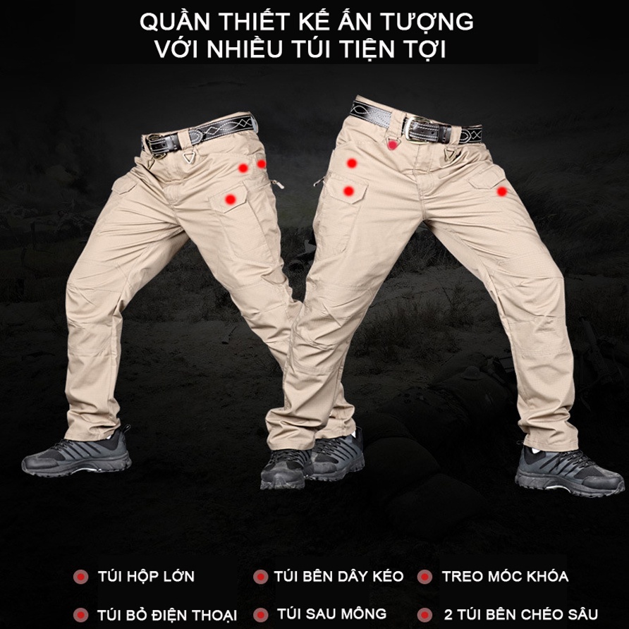 Quần lính cargo IX9 chống xước, chống nước với nhiều túi đựng tiện lợi, độc đáo