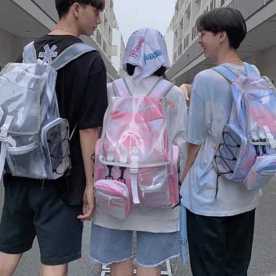 Balo Banawa 3 màu loang - Tie Dye See Thru Backpack - HÀNG CHUẨN SHOP