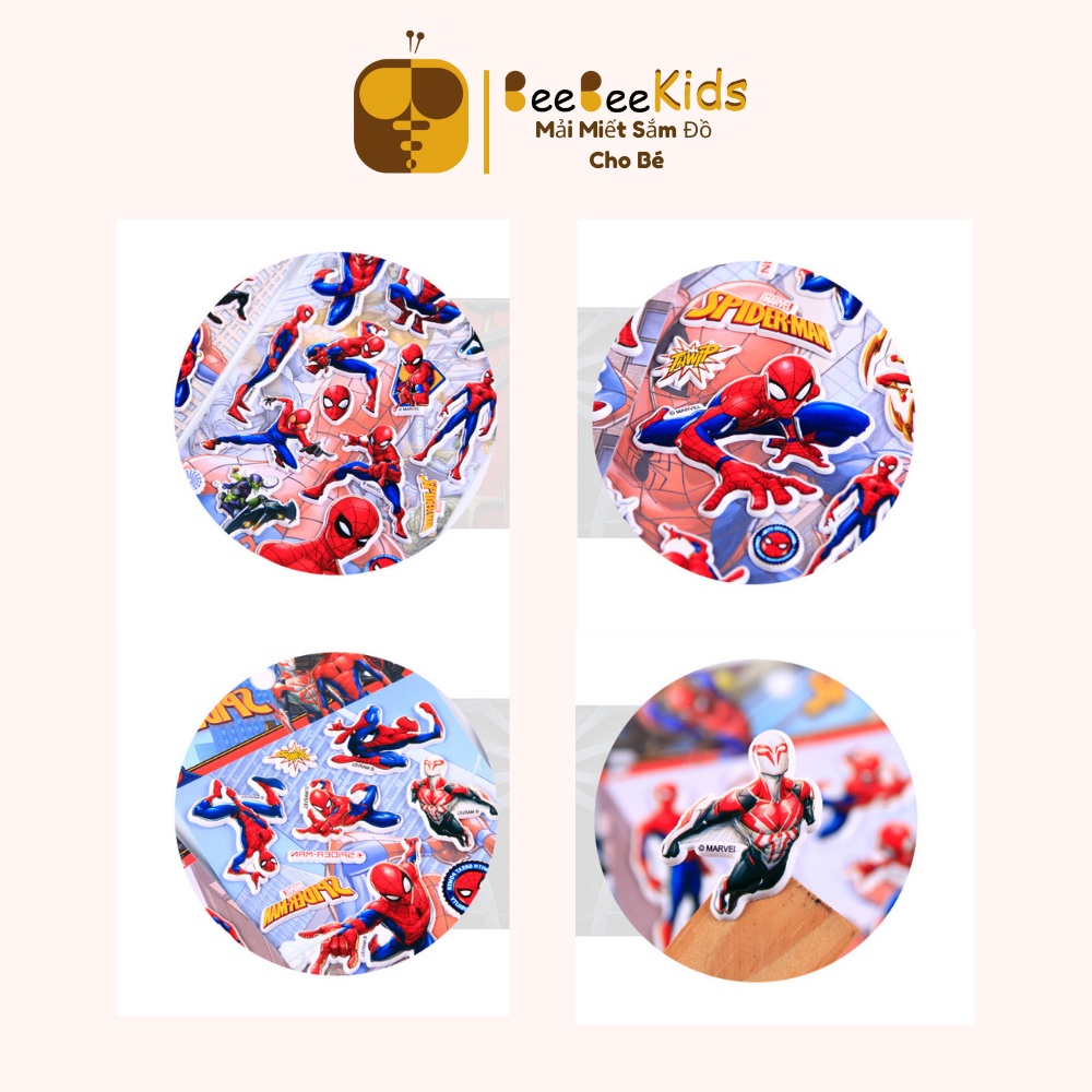 Sticker Cute Người Nhện Miếng Dán 3D Chống Nước Trang Trí Balo Điện Thoại Bàn Học Hộp Bút BEEBEEKIDS