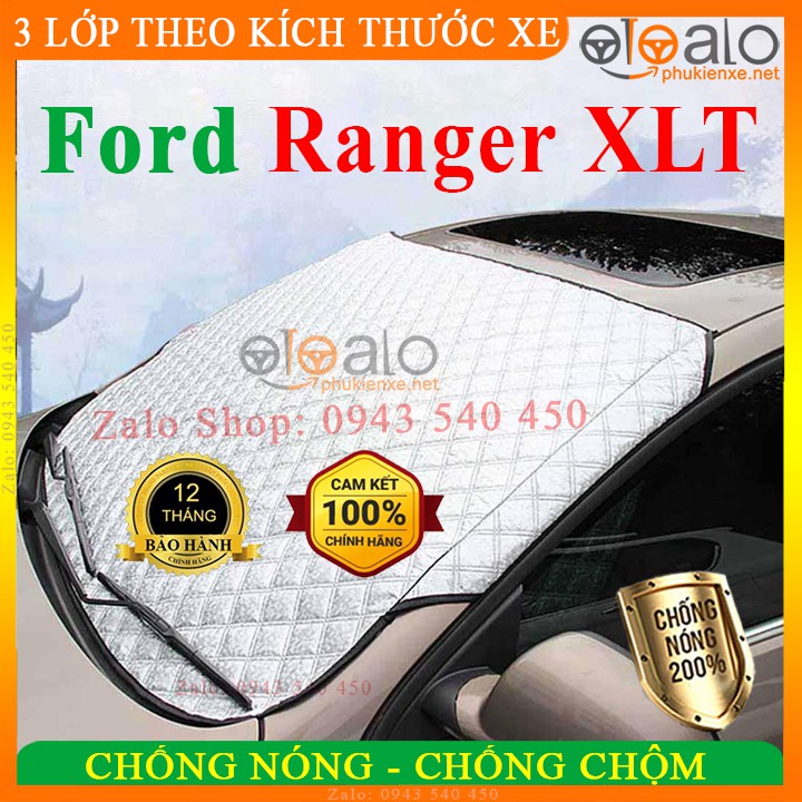 Tấm che chắn nắng kính lái ô tô Ford Ranger XLT CAO CẤP 3 Lớp Chắn Nắng Cản Nhiệt | OTOALO