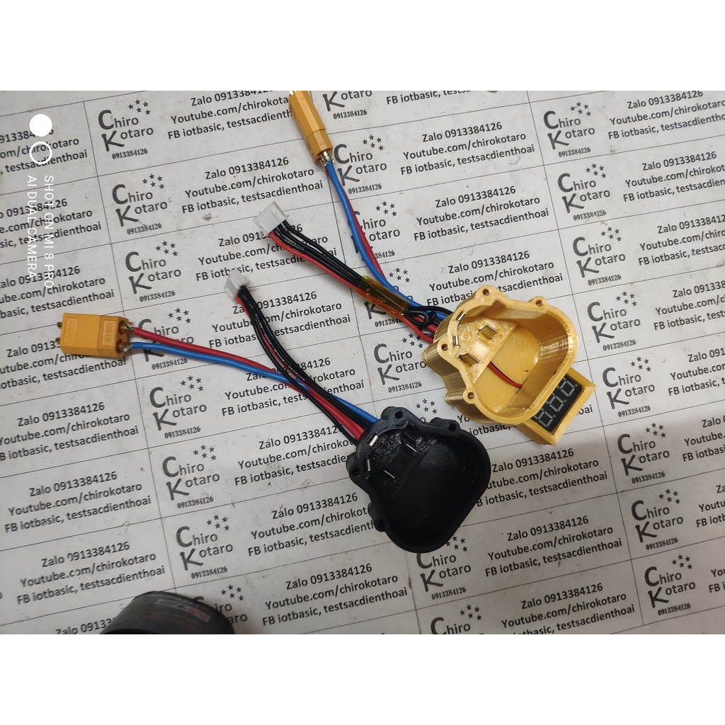 NEW!!! Đế sạc pin Milwaukee M12 10.8V-12V dùng với bộ sạc cân bằng iMax B3, B6 hoặc adapter 12.6V