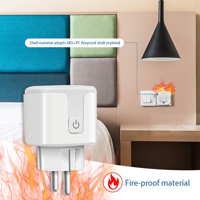 20A Không Dây WIFI Ổ Cắm Điện 16A Thông Minh Hẹn Giờ Cắm Điều Khiển Từ Xa Nhà Chống Cháy PC EU Cắm-ELLE