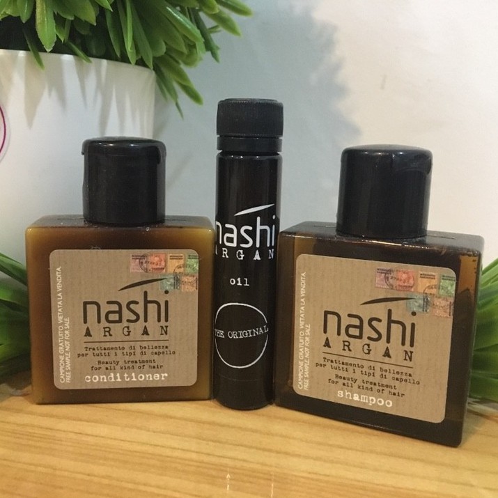 Bộ Nashi Argan Mini (GỘI 30ML + XẢ 30ML + TINH DẦU 5ML)