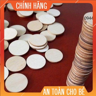 2 miếng gỗ tròn size 3 cm - 500 1 miếng - đồ chơi cho bé