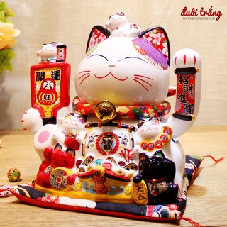 Mèo Thần tài Vẫy tay Mã 6/8 "Khai Vận Nạp Tài" 25cm ( Có size 30cm )