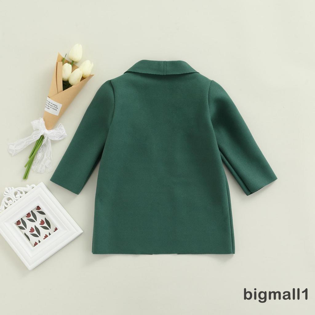 Áo khoác cardigan tay dài màu trơn hở phía trước có túi màu xanh lục/đen/nâu tùy chọn cho bé gái