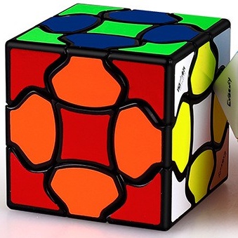 Rubik Biến Thể 4 cánh hoa chụm 3x3 QiYi Fluffy Cube Rubic 3 Tầng Viền Đen