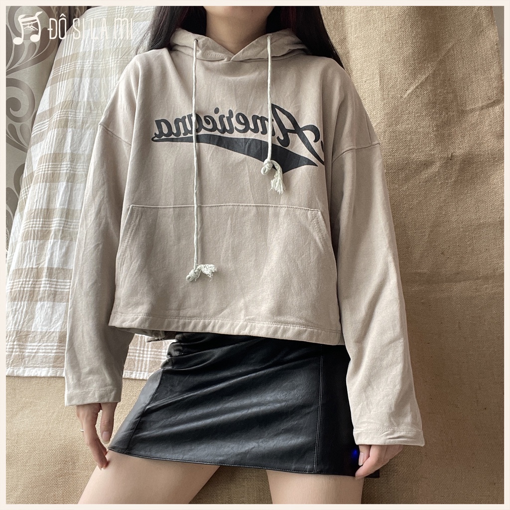 Áo Hoodie Chất Nỉ Màu Nâu Vintage | Secondhand | Đô Si La Mi | DD15 |