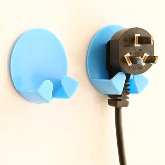 Túi 02 Móc Núm Treo Phích Cắm Dán Tường - Giá Đỡ Giắc Cắm Dây Điện Chịu Lực (Chọn Số Lượng)