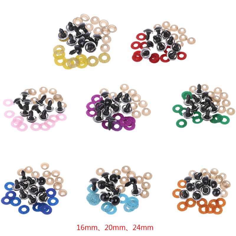 Set 10 Mắt Nhựa 16 20 24mm Cho Thú Nhồi Bông