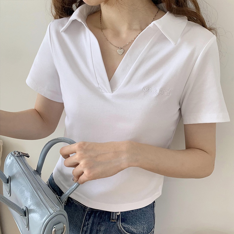 Áo Thun polo Ngắn Tay Thêu Chữ Thời Trang Năng Động 51144