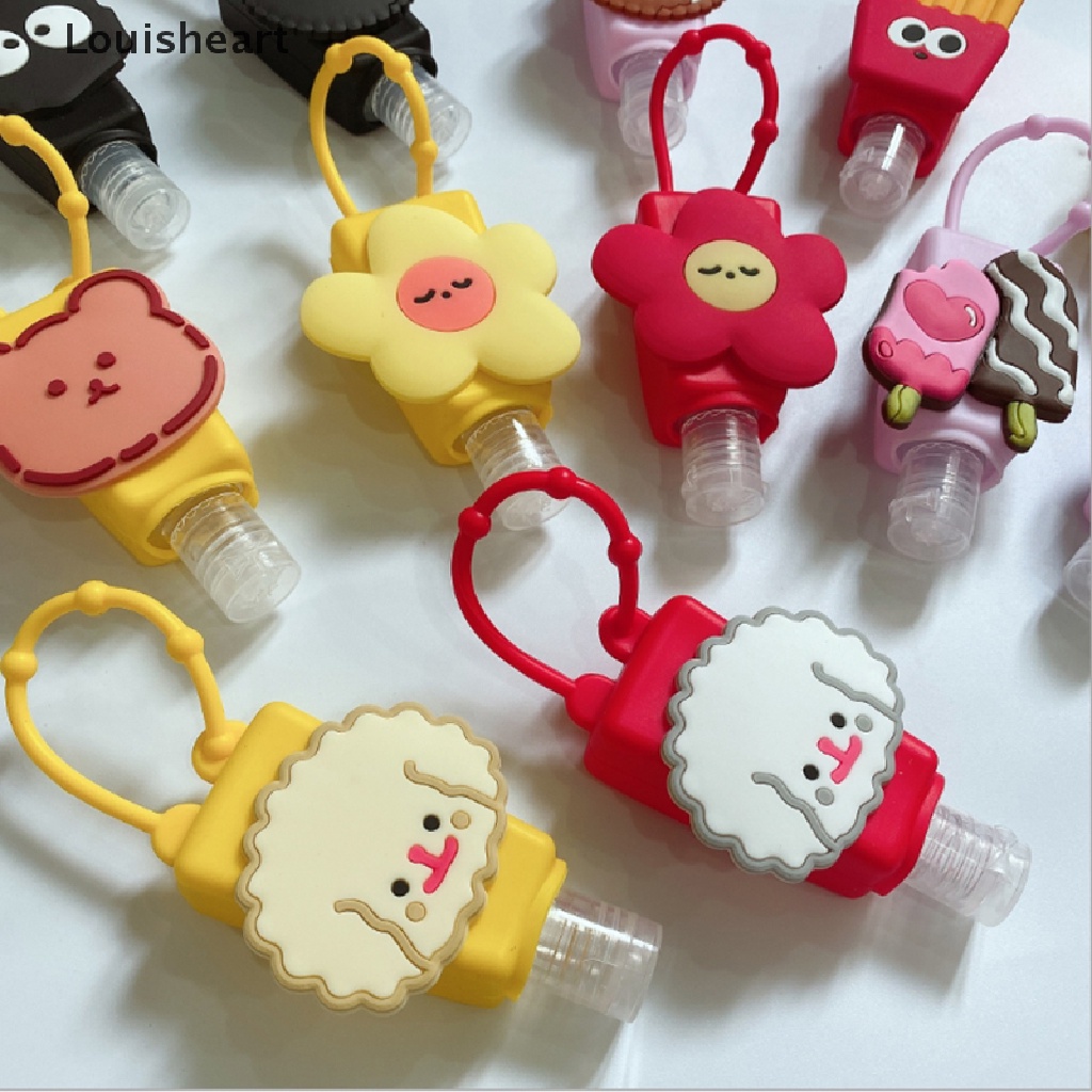 Louisheart Cute Cartoon Food Silicone Hand Sanitizer Pocketable Holder With Empty Bottle TFG