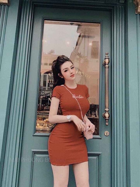 Váy Body Ngắn Tay Cuốn Biên Thêu Babie - VN13