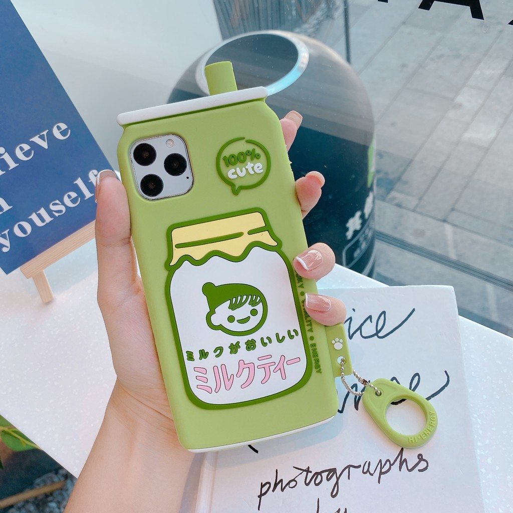 Ốp điện thoại silicone mềm họa tiết bình trà sữa đáng yêu cho Iphone 12 pro max 11 pro max x xs max xr 6 6s 7 8 plus | BigBuy360 - bigbuy360.vn