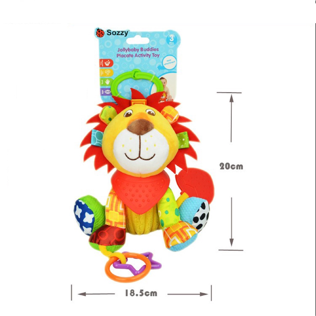 Thú Bông Phát Triển Đa Giác Quan Đồ Chơi Treo Xe Đẩy Cho Trẻ Sơ Sinh Vải Bông Tự Nhiên Kết Hợp Silicon An Toàn Tuyệt Đối