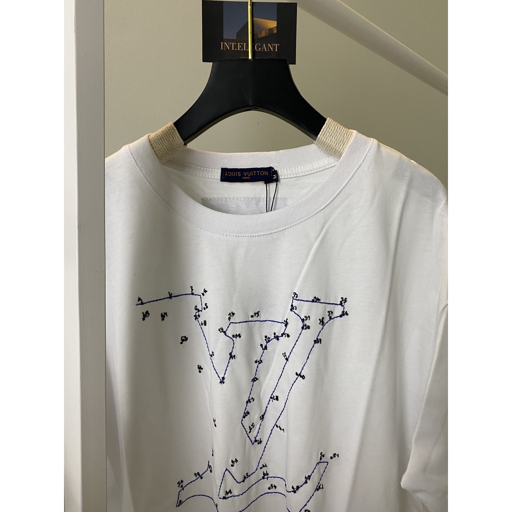 Áo thun LV Stitch Print bản cao cấp 2022 full tag mác, Áo tee Louis V form rộng oversize Nam nữ