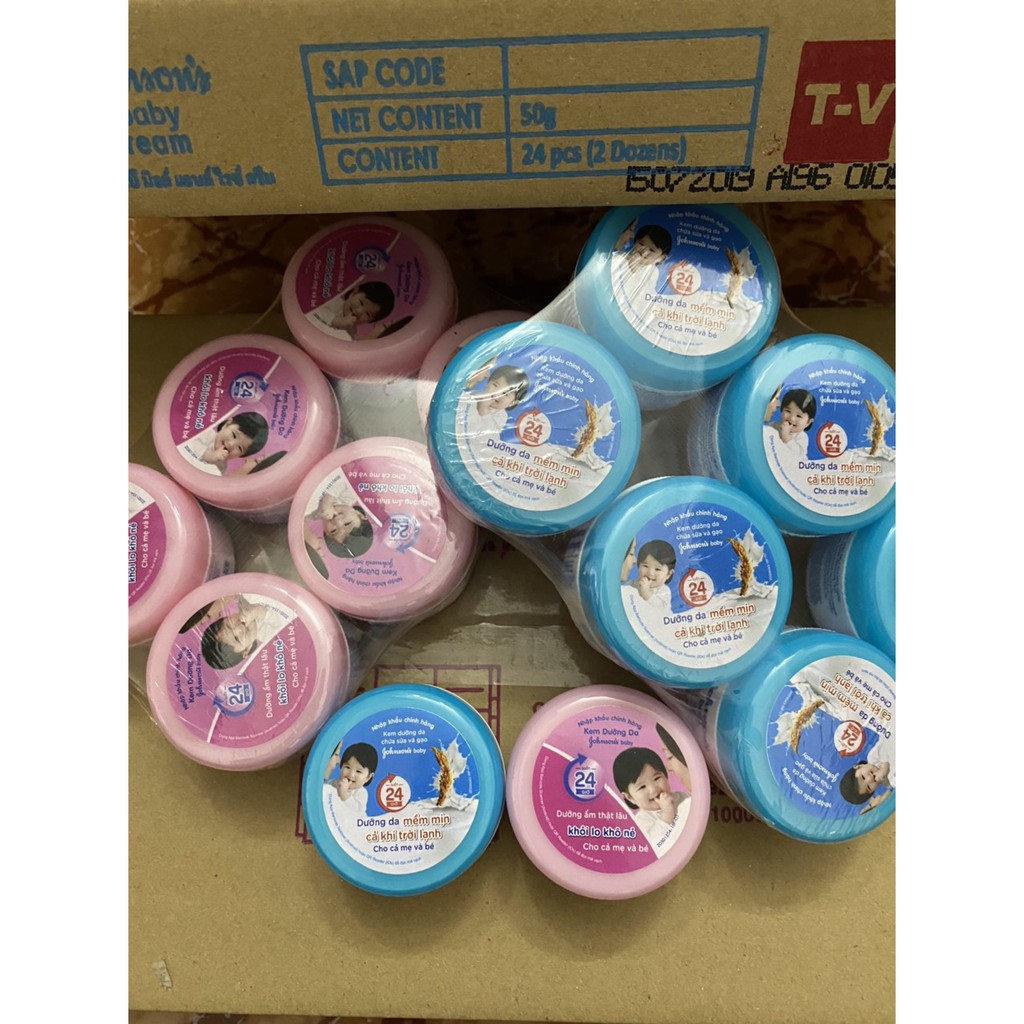 Kem Dưỡng Da Johnson's Baby Xanh 50g - Dành Cho Da Khô