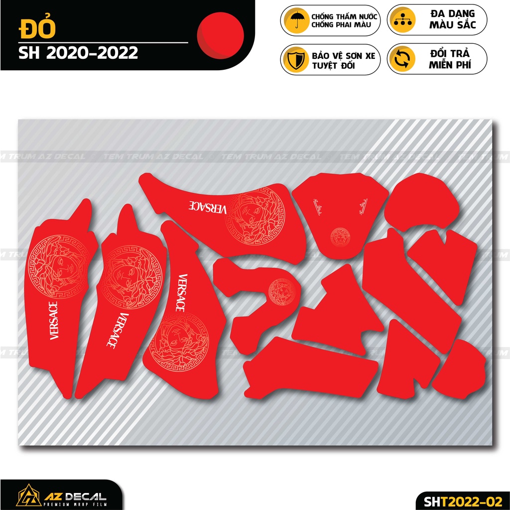 Tem Trùm SH Thiết Kế Versace Tinh Tế | SHT-02 | Decal Trùm Dán SH 2017 - 2019 - 2020 - 2021 - 2022 Chống Nước, Bền Màu