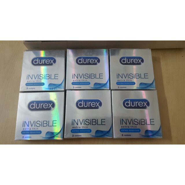 Bộ 3 hộp bcs ÔM SÁT SIÊU MỎNG Durex Invisible - 3 cái