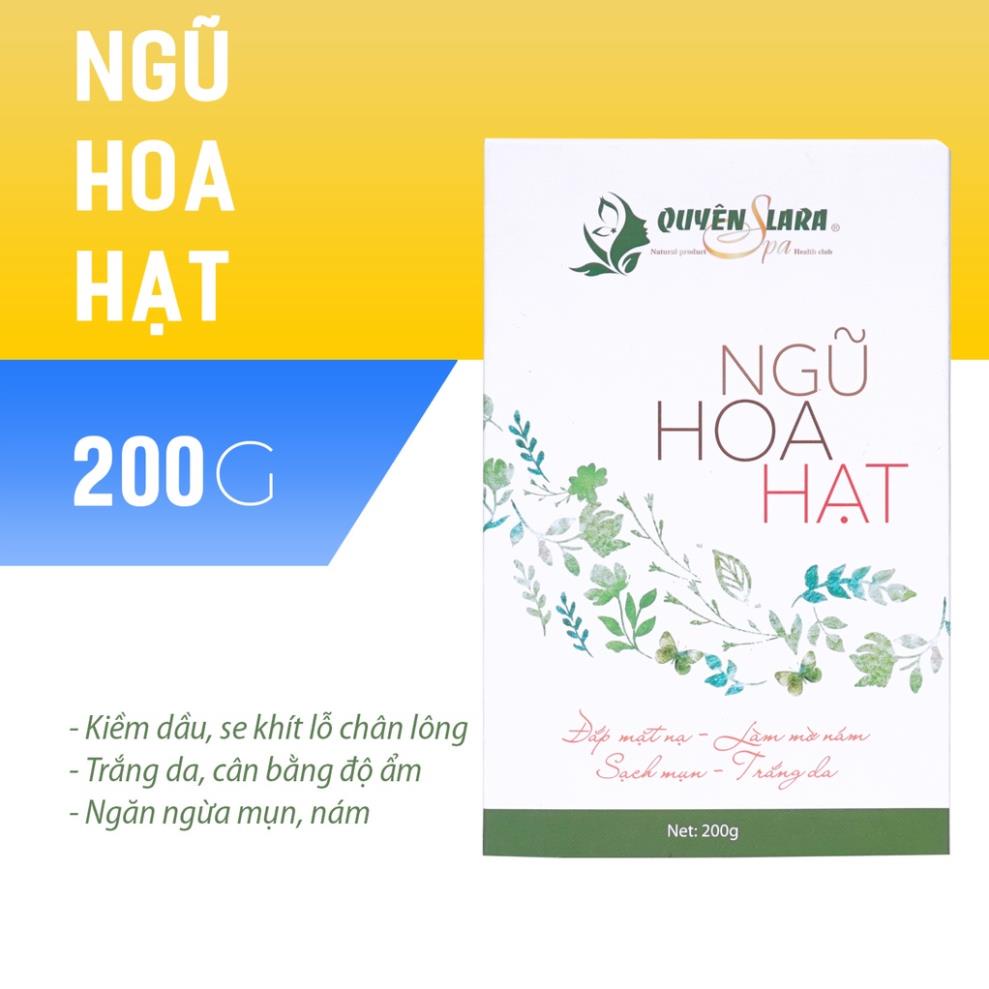 (Chính Hãng) Mặt nạ thảo mộc ngũ hoa hạt Quyên Lara 200g cho mọi loại da