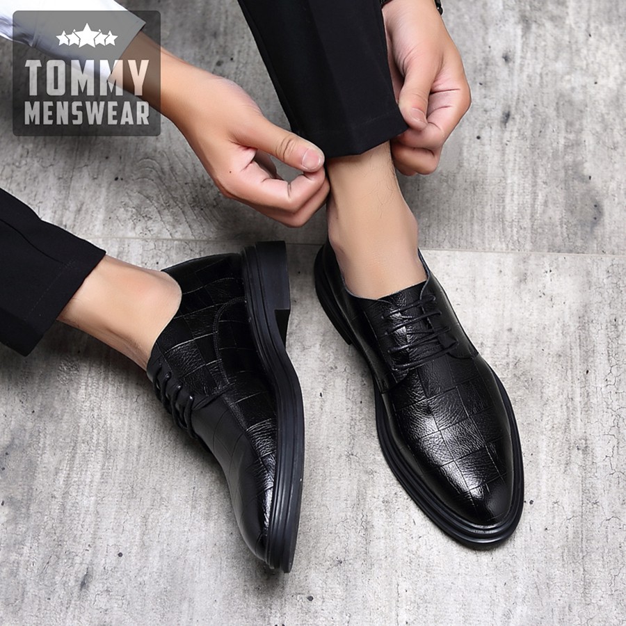 Giày Tây Nam - TẶNG TẤT - Giày Nam Cao Cấp Hàng Hiệu Men Lỳ GD90