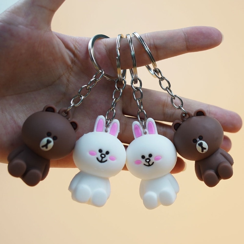 Móc Khóa Thỏ Cony Và Gấu Brown