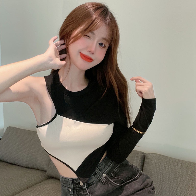 Mới Áo Kiểu Thiết Kế Không Đồng Đều Quyến Rũ Thời Trang Dành Cho Nữ